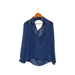 [Studio Y] NWT Blue Open Back Blouse